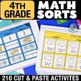 4th Grade Math Review TEST PREP, Centers, Games Math Sorts Interactive Notebook