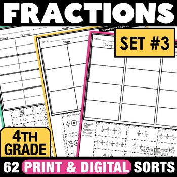 Preview of Math Interactive Notebook 4th Grade Operations with Fractions & Decimals Sorts