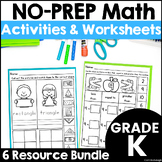 Math Worksheets Bundle - No PREP Math Review Sorting Activ