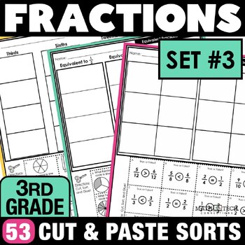 Preview of Math Interactive Notebook 3rd Grade Equivalent Fractions, Comparing Fractions