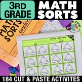 3rd Grade Math Review TEST PREP, Centers, Games Math Sorts