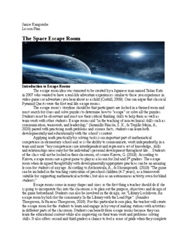 Preview of Space Math Escape Room-- Hands on Lesson Plan
