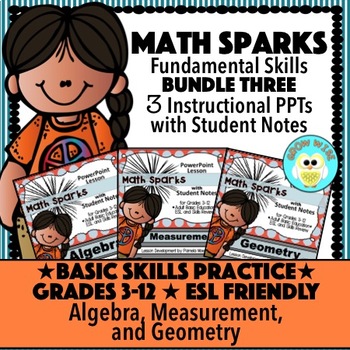 Preview of Math Sparks Bundle Three!  Basic Math Skills! $$ Savings!