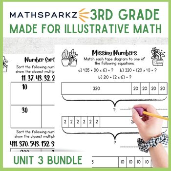 Preview of Math Sparkz Bundle - based on 3rd Grade Illustrative Math (IM) Unit 3