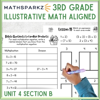 Preview of Math Sparkz - based on Illustrative Math (IM) 3rd Grade Unit 4, Section B