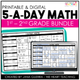 Math Spiral Review 1st and 2nd Grade Bundle | Back to Scho