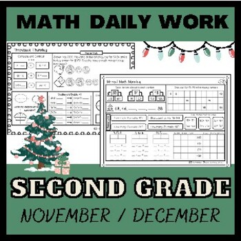 Preview of Math Spiral Review 2nd Grade, November-December