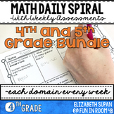 Math Spiral Review- 4th and 5th Grade Bundle!