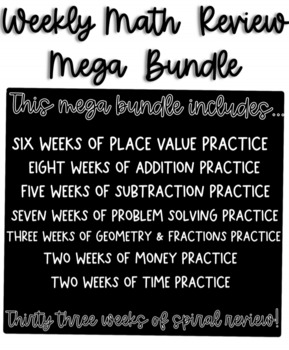 Preview of Math Spiral Review MEGA Bundle « Lasts All Year!