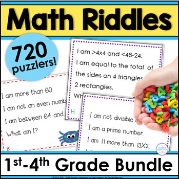 Preview of Math Spiral Review - Enrichment Riddle Cards & Activities for 1st, 2nd, 3rd, 4th