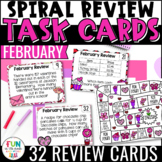 Math Spiral Review Task Cards for February {5th Grade}