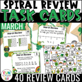Math Spiral Review Task Cards for March {5th Grade}