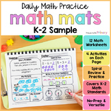 Math Spiral Review Worksheets - FREE Kindergarten, 1st, 2n