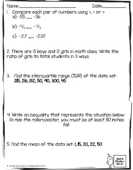 6th Grade - May 27th worksheet