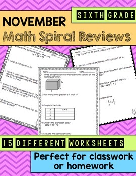 spiral review math 6th grade