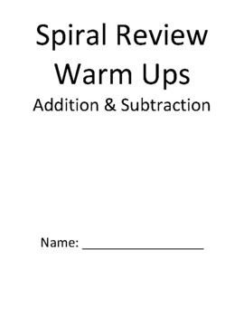 Preview of Math Spiral Reviews- Addition and Subtraction