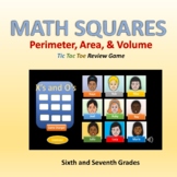 Math Squares, Tic Tac Toe,  for  Middle School Area, Perim