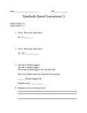 Math Standard Based Assessment