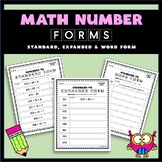 Math - Standard, Expanded and Word Form worksheet bundle