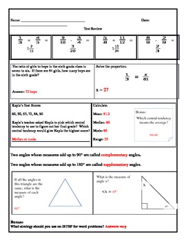 Math Standardized Test Practice Worksheet by LiveLaughTeach | TpT