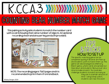 Math Standards-Based Activity Pack - K.CC.A.3 - Numbers 0-20