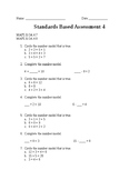 Math Standards Based Assessment