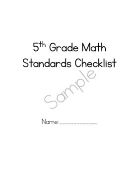 Preview of Math Intervention & Standard Checklist