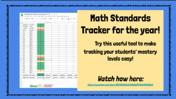 Preview of Math Standards Color-Coded Spreadsheet Tracker 