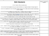 Math Standards Student Tracking Sheet 