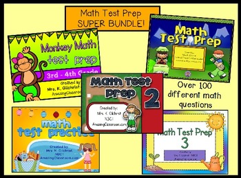 Preview of Math State Test Prep Bundle   5 Promethean ActivInspire Flipchart Lessons