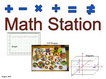 Preview of Elementary Literacy Center Sign: Math Station