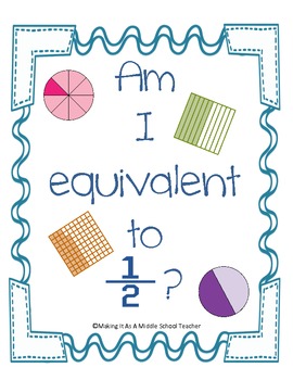 Preview of Math Station Mini-Book:  Am I Equivalent to 1/2?