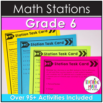 Preview of Math Stations 6th Grade Bundle | Math Centers Sixth Grade