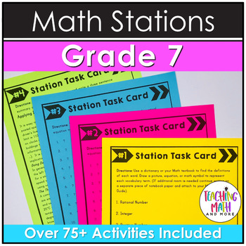 Preview of Math Stations 7th Grade Bundle