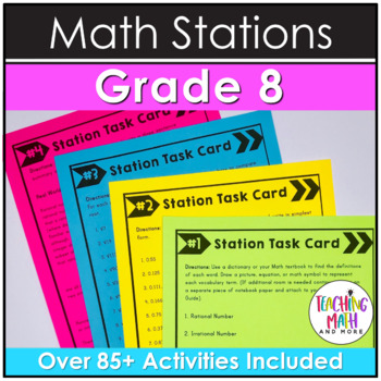 Preview of Math Stations 8th Grade Bundle