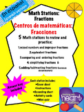 Math Stations: Fractions IN SPANISH/ Centros de matematica
