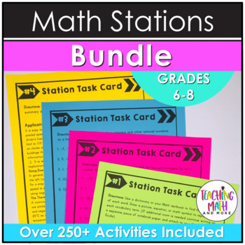 Preview of Math Stations Middle School Bundle