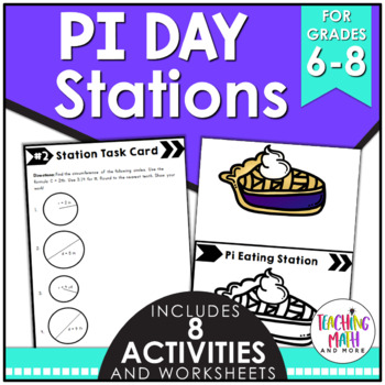 Preview of Pi Day Math Stations Middle School