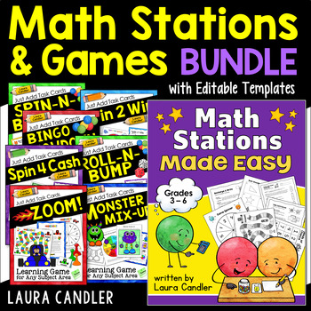 Preview of Math Centers | Math Stations with Games for Task Cards Bundle