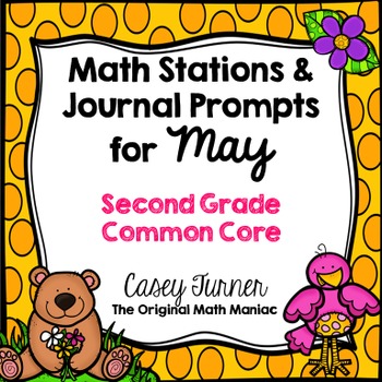 Preview of Math Stations and Journal Prompts for May: Second Grade Common Core