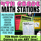 4th Grade Math Stations:  Set One