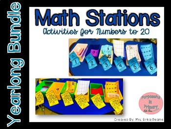 Preview of Math Stations to 20- Yearlong Bundle