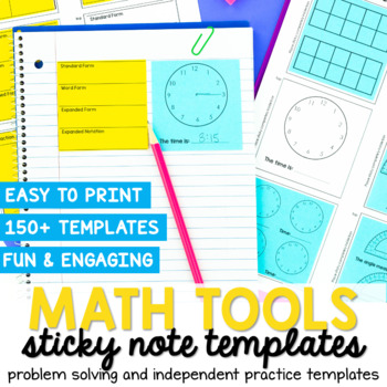 Preview of Math Tools Sticky Note Template