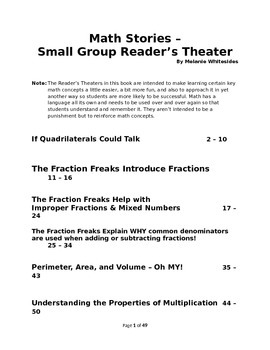 Preview of Math Stories - Small Group Reader's Theater