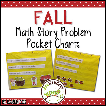 Preview of Math Story Problem Pocket Charts: FALL Edition