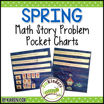 Preview of Math Story Problem Pocket Charts: SPRING Edition