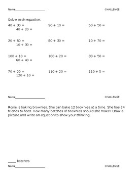 Preview of Math Story Problems 2- Challenge (editable)