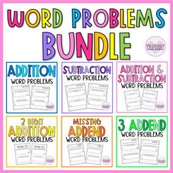 Preview of Addition and Subtraction Word Problems BUNDLE | 1st Grade Math