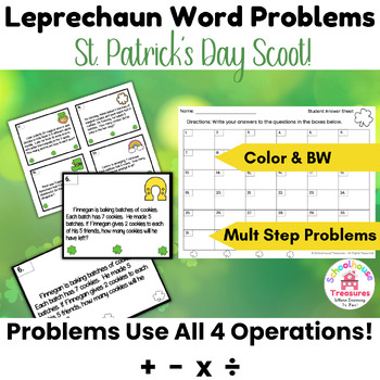 Preview of Math Story Problems St. Patrick's Day Math Scoot Activity