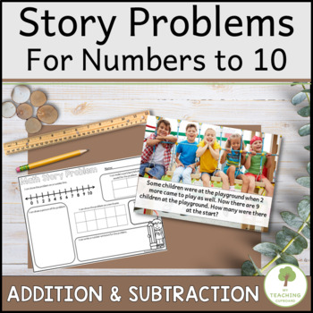 Preview of Math Story Problems for Numbers to 10 - Addition and Subtraction